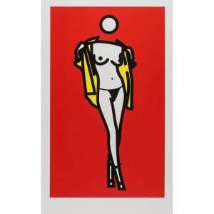screen print-Julian Opie-Woman Taking Off Man’s Shirt