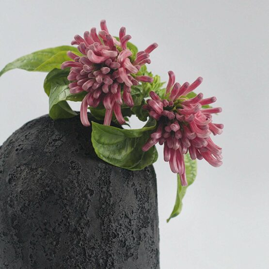 GEA Ceramic Vase-Graphite Black-Claudio Pulicati Ceramics
