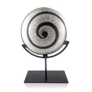 Raku Spiral Display Plate-Denis Di Luca Ceramics-Raku ceramic artist