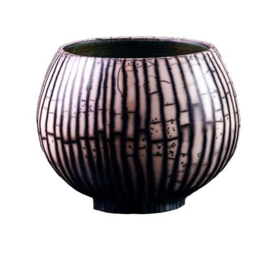 Naked Raku Large Bowl Black & White-Ceramic-ceramic glazing homedecor