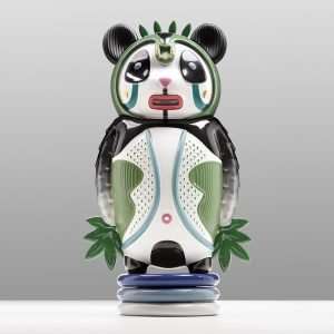 Bernardo The Panda-Elena Salmistraro Ceramics-Panda fine ceramic sculpture