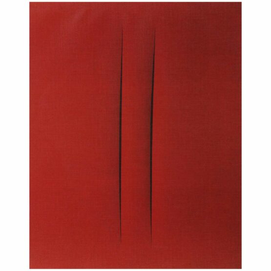 Lucio Fontana Print Red